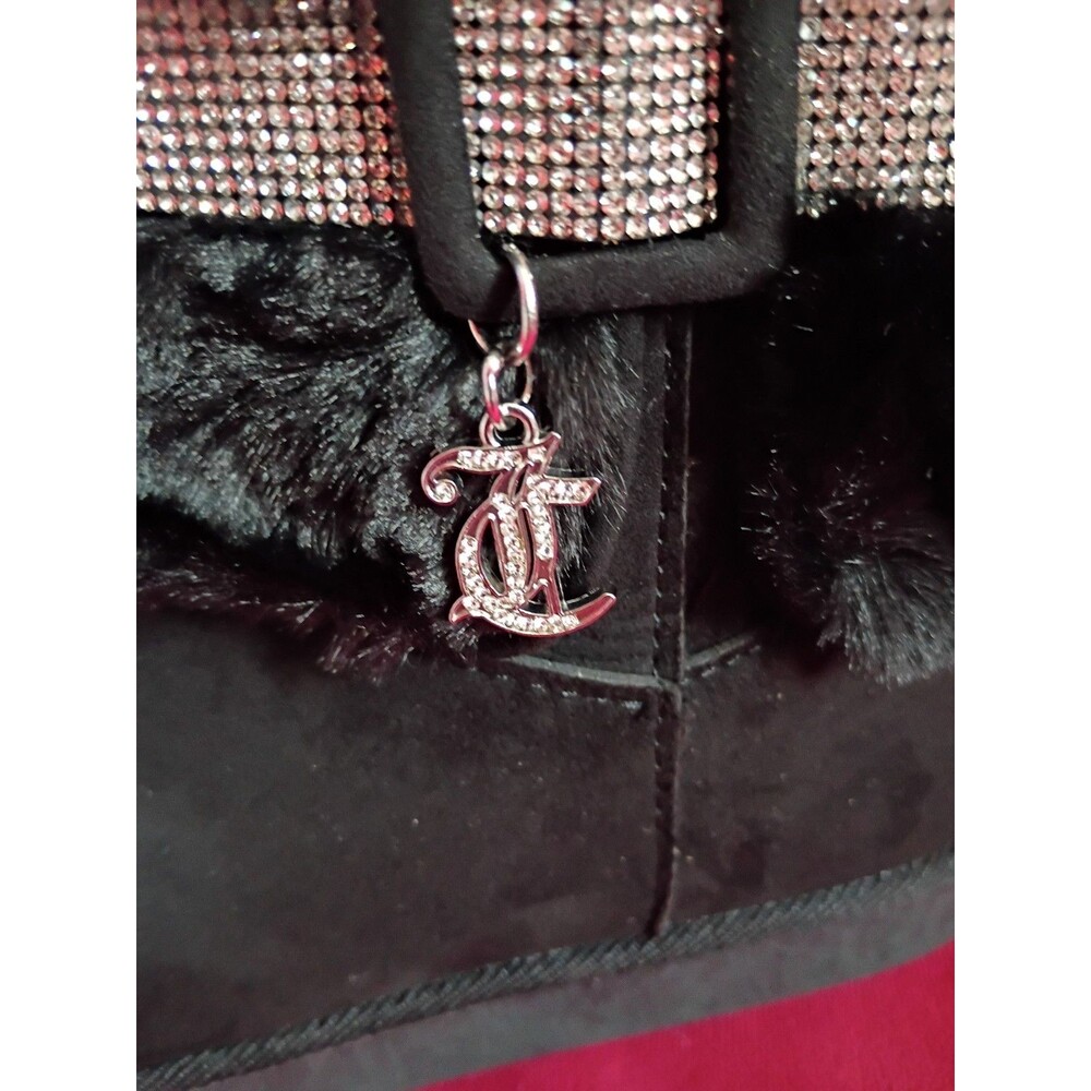 These black Juicy Couture Kursive cold weather boots feature cozy faux fur cuff - Picture 3 of 6